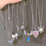 🎀 Renkli Aşk Fiyonk Kolye Seti – Parlak ve Eğlenceli Seçim