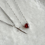 ❤️‍🔥 Kalp & Kılıç Kolye – Aşkın Gücü Boynunuzda