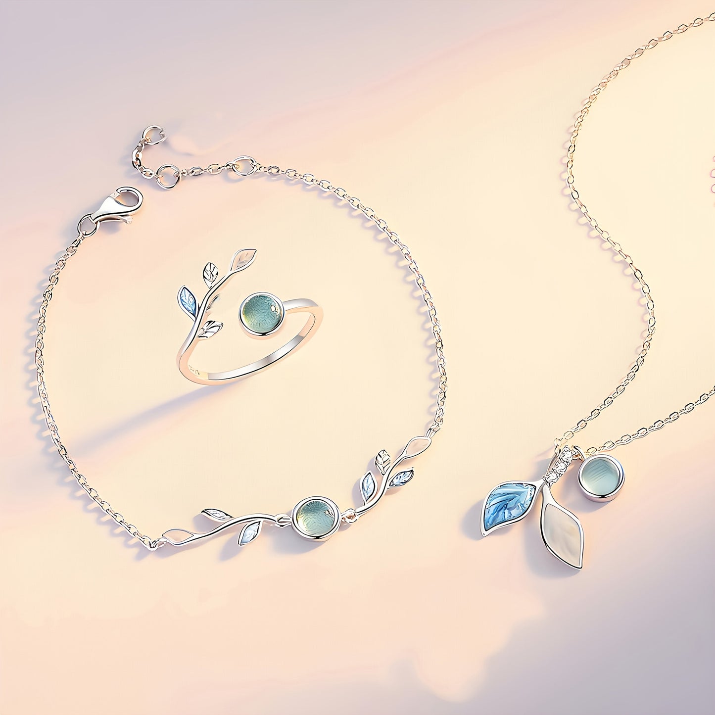 🌕 Aytaşı Takı Seti – Doğal Işıltıyla Tamamlanmış Günlük Stil